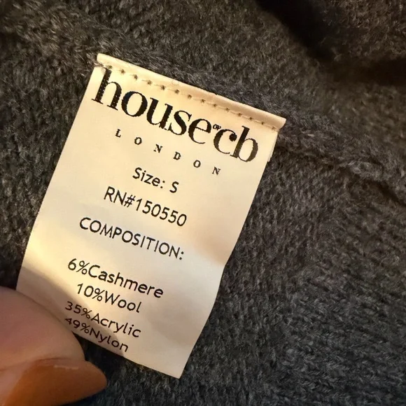 New House of CB Alaia Wrap Cardigan in color Grey Melange. - Picture 7 of 10